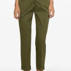 Etro Women’s stretch-cotton cropped trousers in olive green